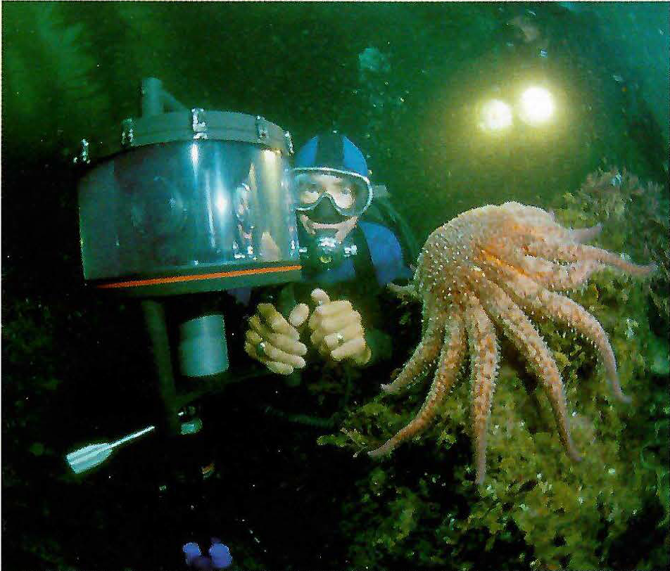 Ernie Brooks underwater with a camera