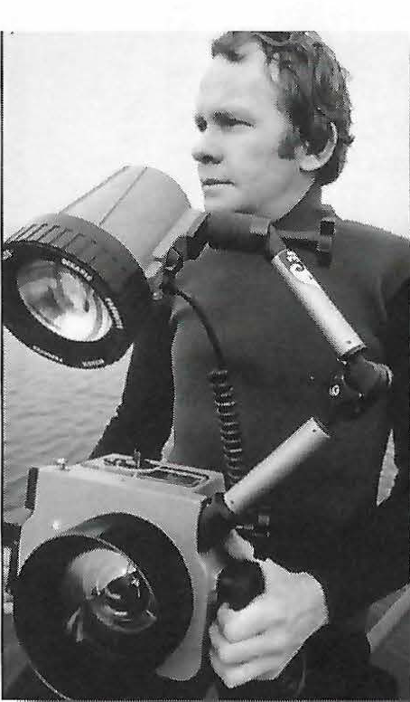 Bob Hollis with underwater camera equipment