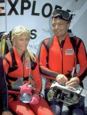 Valerie and Ron Taylor in diving equipment
