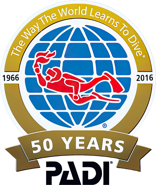 PADI fiftieth anniversary logo