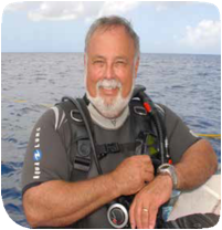 Captain Wayne Hasson aboard a dive boat
