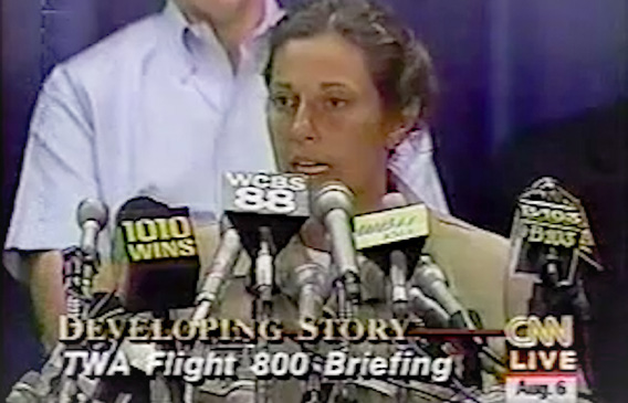 Bobbie Scholley speaking during the TWA Flight 800 recovery briefing