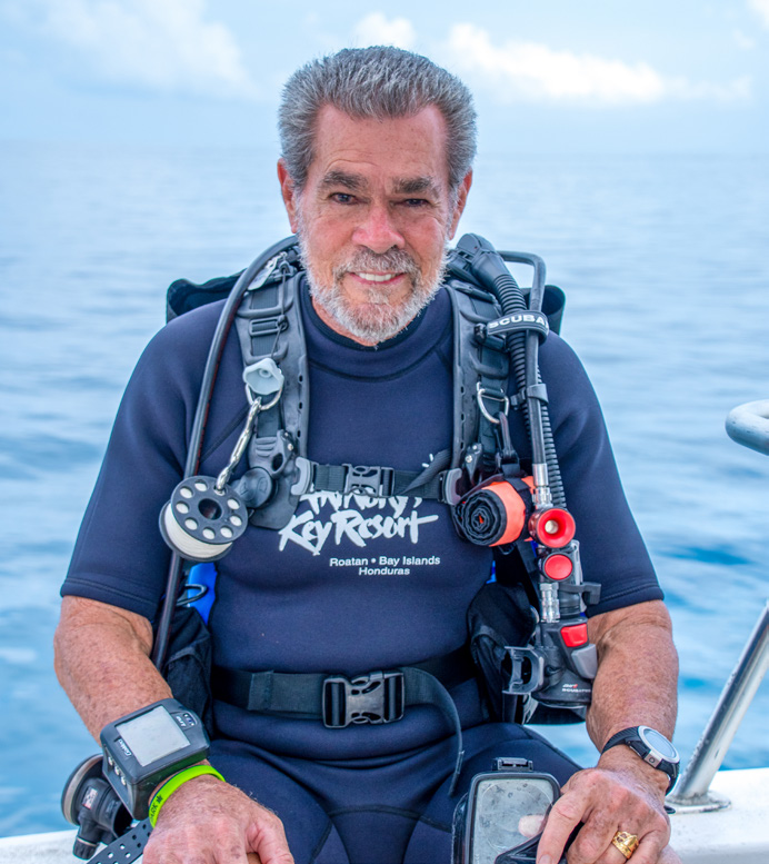 Peter Hughes in scuba gear