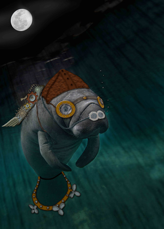 Third Place: Steampunk Manatee by Karen Sweeney
