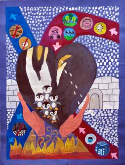 First-place Grades 3-5 penguin poster by Lee Yiu Tung
