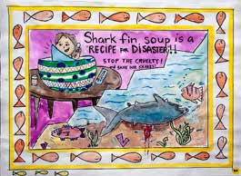 First-place Grades 3-5 shark poster by Jack Meyer