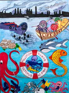 First-place Grades 3-5 octopus poster by Aaditya Singh