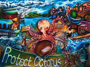First-place Grades 9-12 octopus poster by Lam Yun Tung