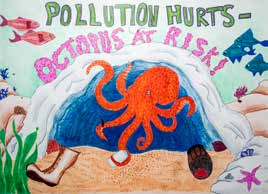 First-place Grades 3-5 octopus poster by Maya Engenheiro