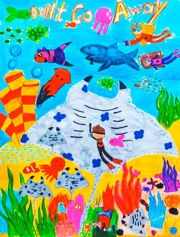 First-place Grades 3-5 Save Our Rays poster by Alya Coskun