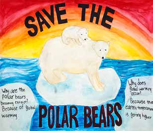 First-place Grades 3-5 polar bear poster by Suyeen Han