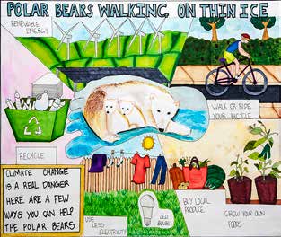 First-place Grades 6-8 polar bear poster by Emi Sampson