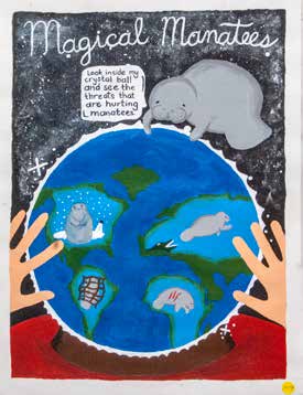 First-place Grades 6-8 Magical Manatee poster by Danielle Haniph