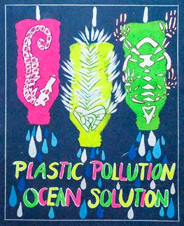 First-place Grades 3-5 plastic pollution poster by Chan Wing Chi, Vinci